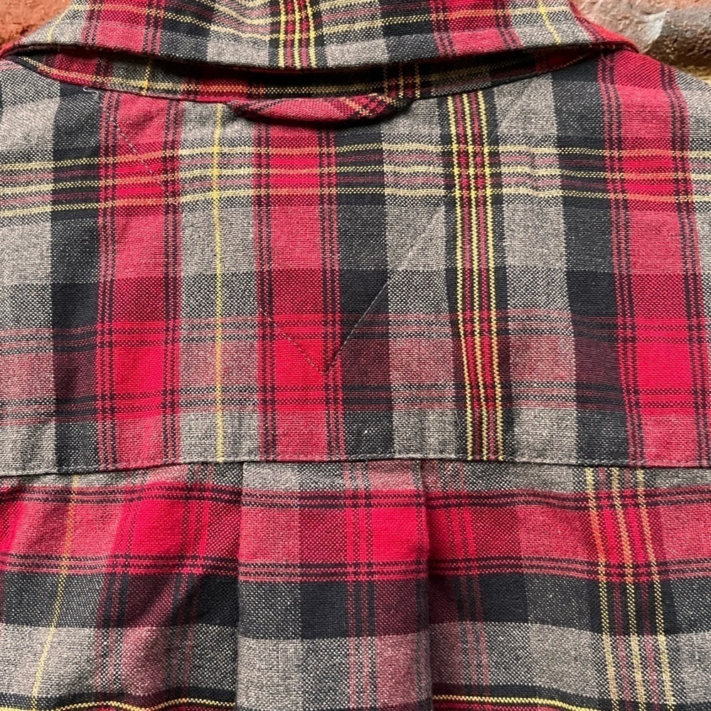 Tommy Hilfiger Black Gray Red Plaid Check Button Down Shirt Men’s - Picture 12 of 14